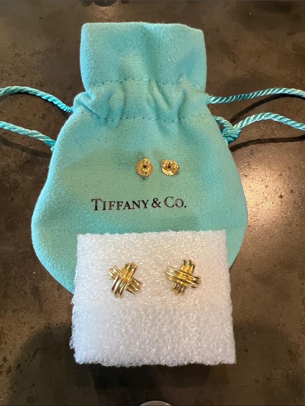 Tiffany & Co 18k “X” earrings